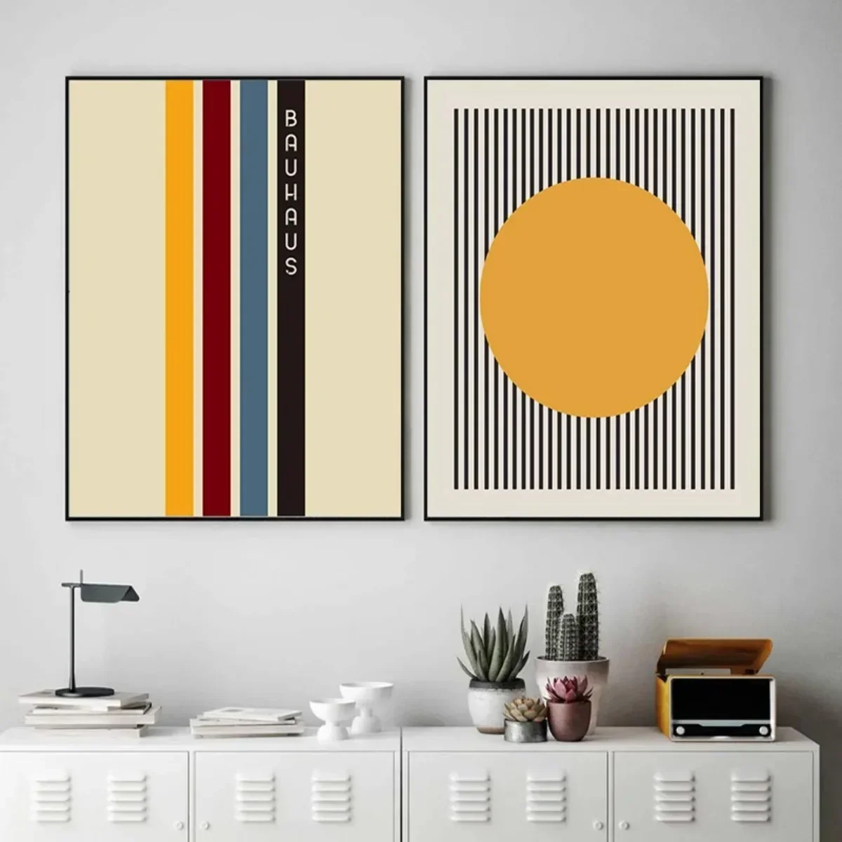 Home Decor Exhibition - Bauhaus Exhibition Unique Geometric Graphic Canvas