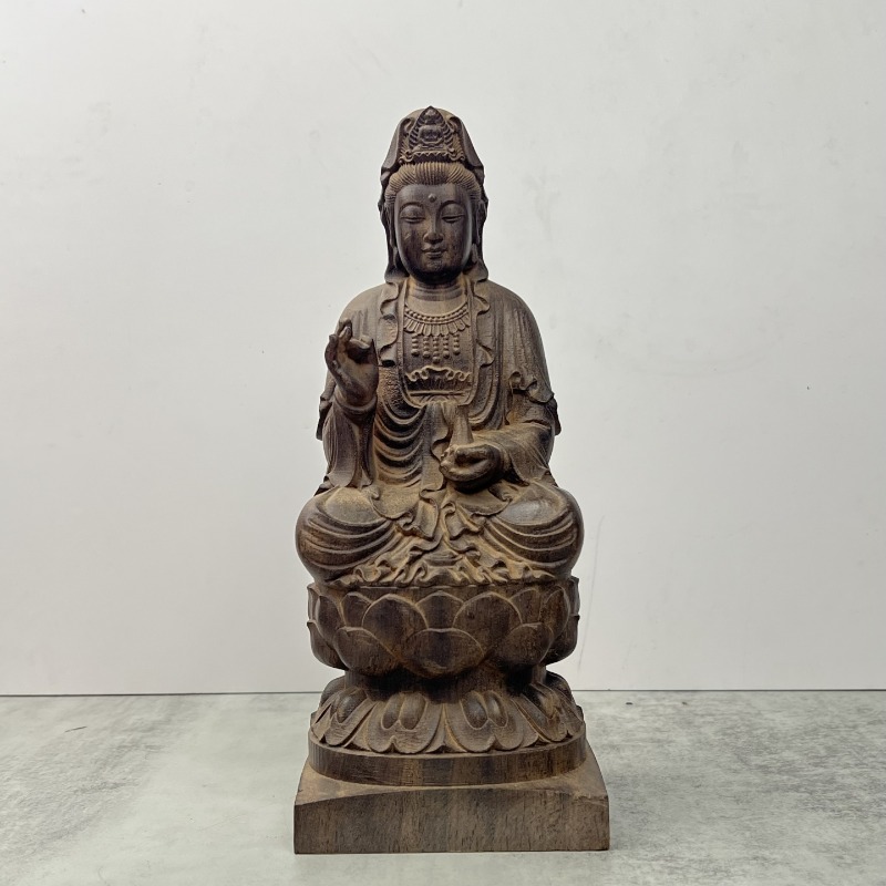 Home Decor Vietnam - Hand-Carved Vietnam Agarwood Guanyin Statue -