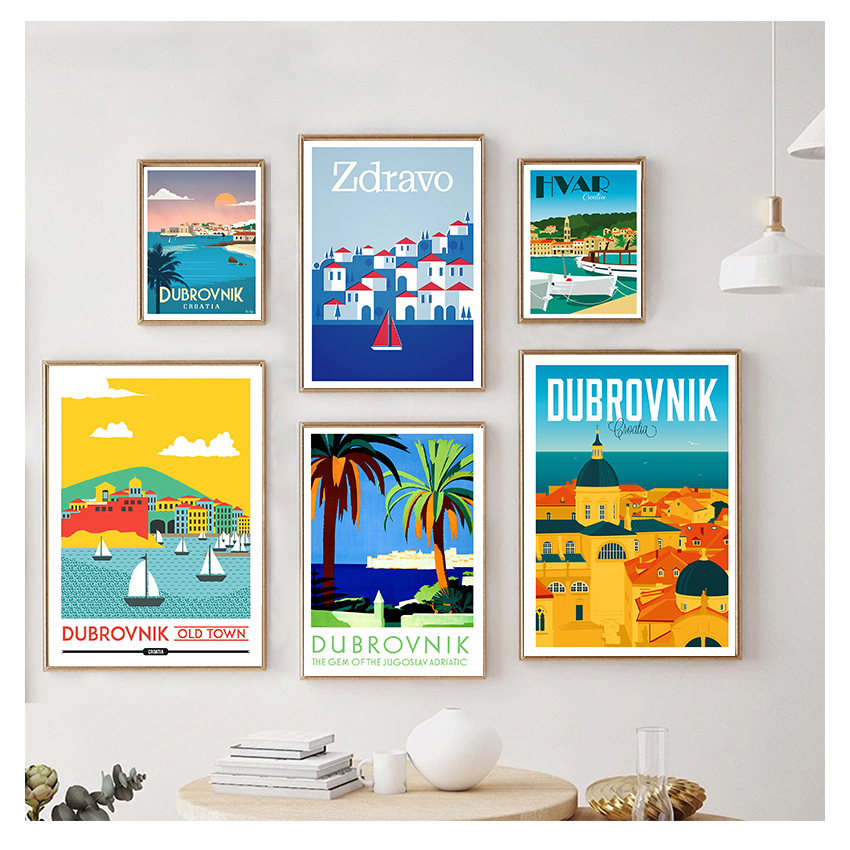 Home Decor Zagreb - Travel Poster Canvas Painting Kraft Poster