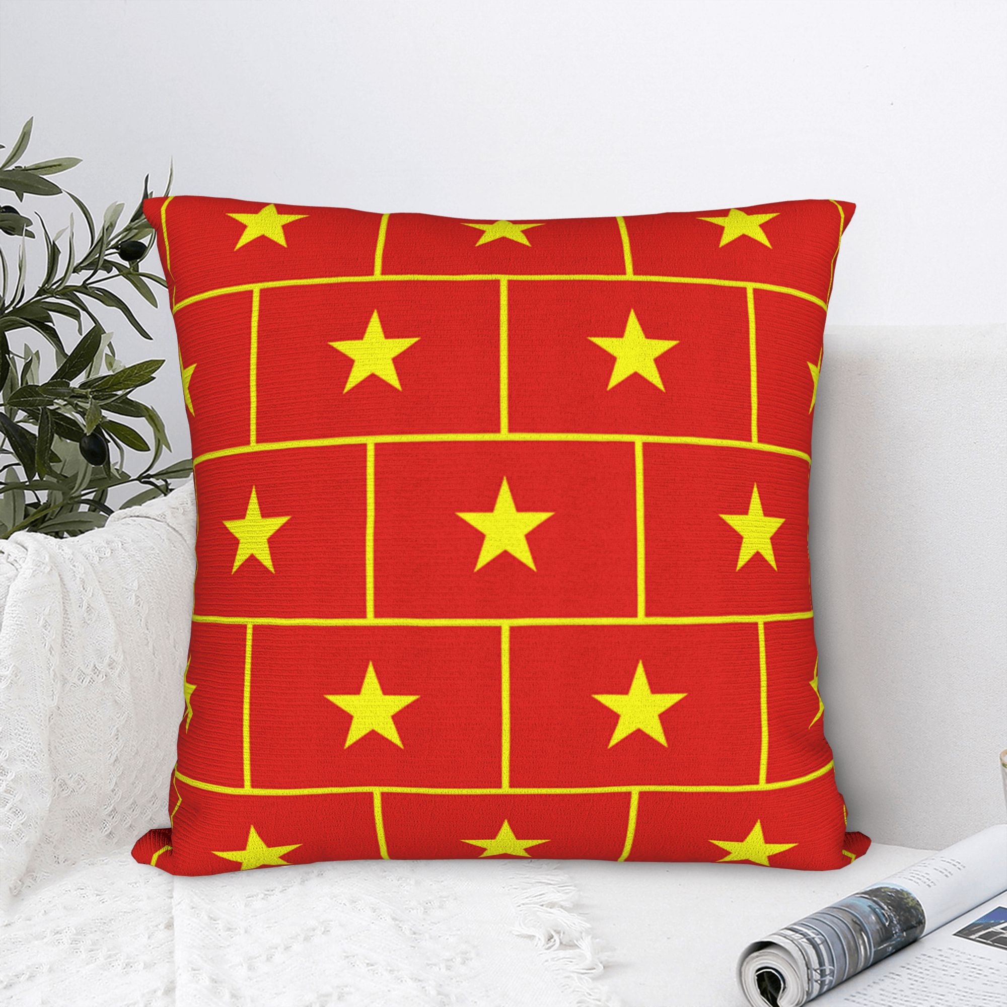 Home Decor Vietnam - Printing Vietnam Flag Yellow Star Asia