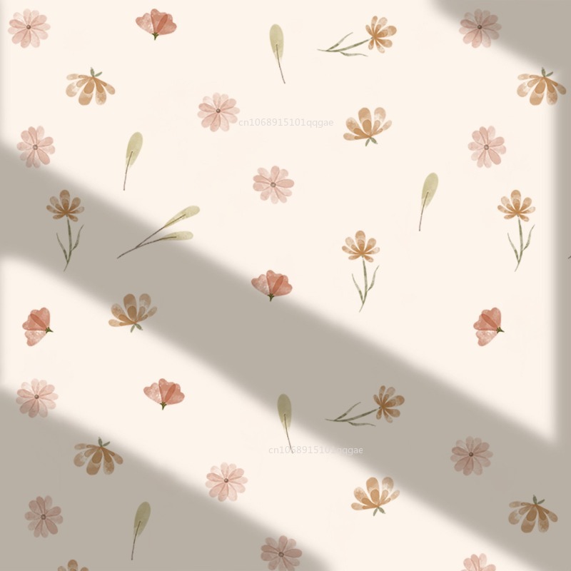 Home Decor Vinyl Flooring - Boho Style Flowers Leaves Watercolor Wall