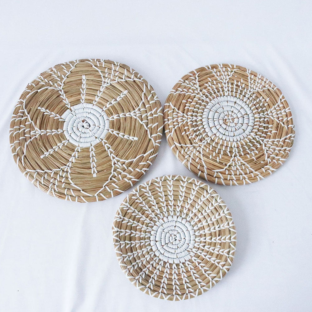 Woven Wall Basket - 3pcs Bohemia Style Woven Basket Decor