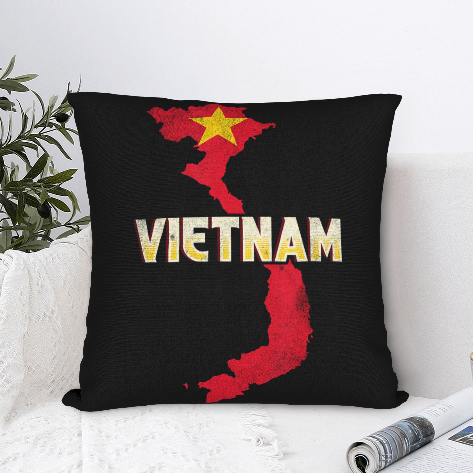 Home Decor Vietnam - Vietnam Flag Yellow Star Asia Pillowcase