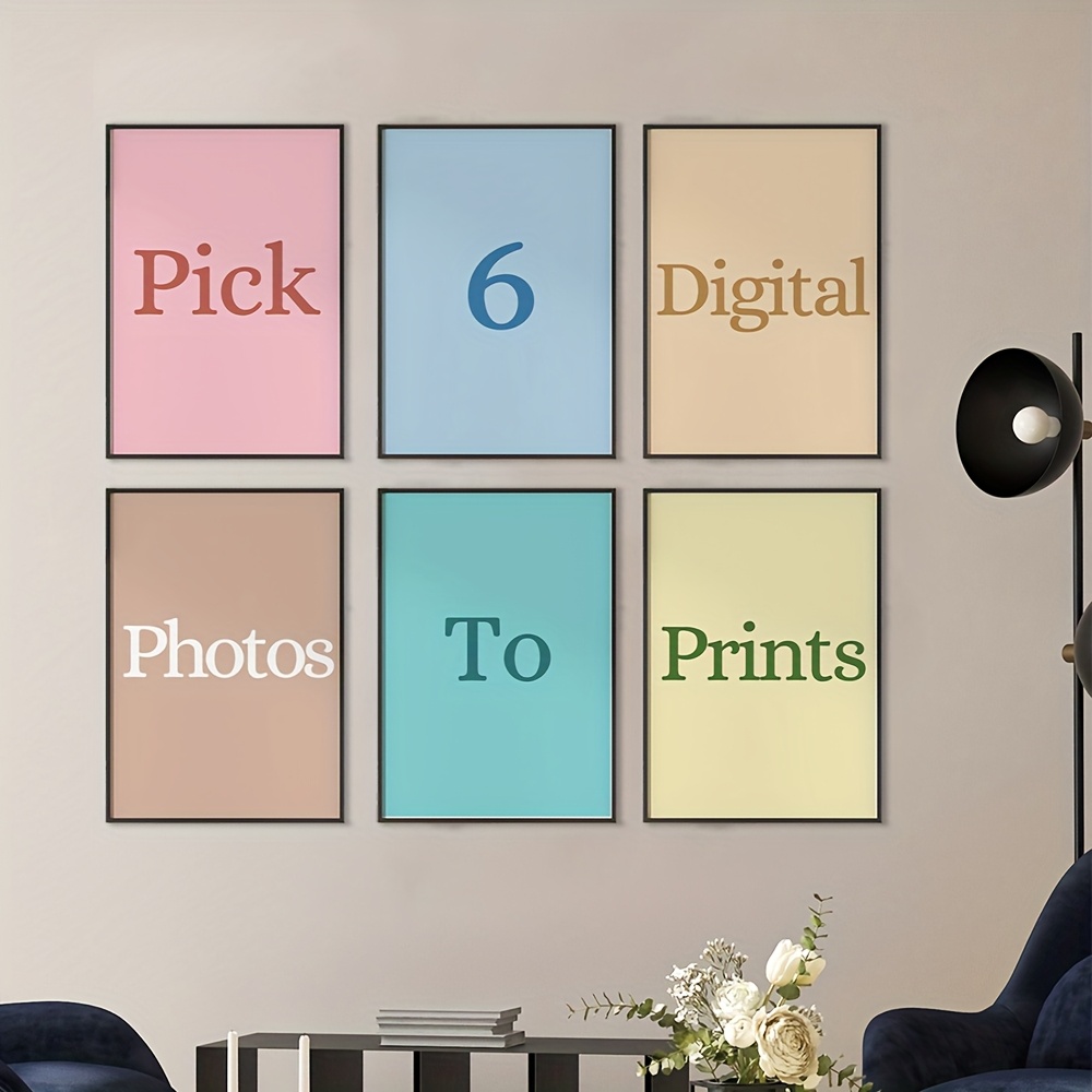 Home Decor Painting - 6pcs/set Personalized Custom Canvas Printing Photo