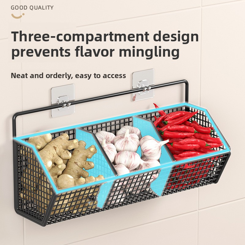 Woven Wall Basket - AOBT Wall-Mounted Green Onion Ginger Garlic