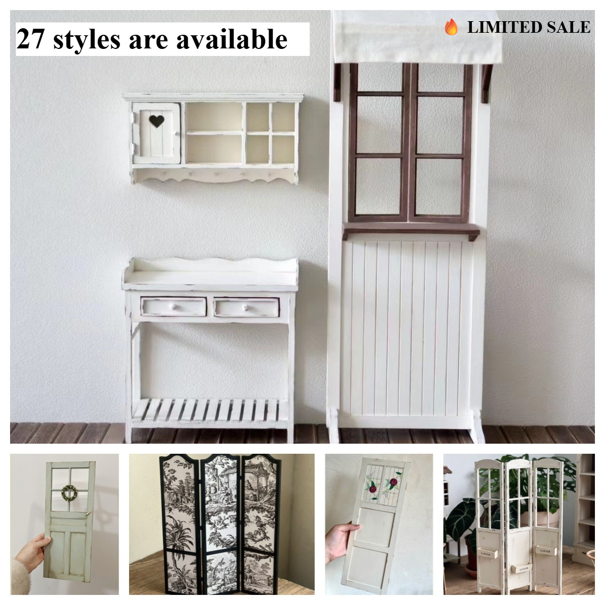 Room Divider Screen - Rustic Miniature Room Divider Screen Vintage