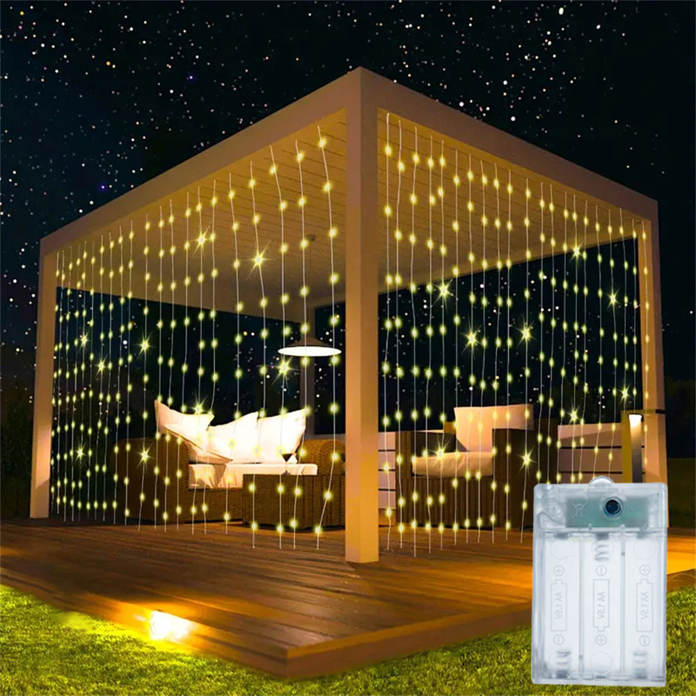 1pc 6x3/3x3/3x2/3x1m LED Curta - String Curtain Light ulasan dan harga
