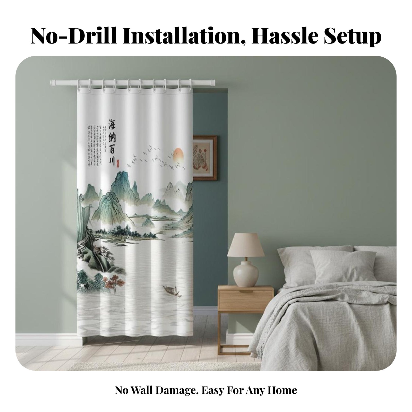 Chinese Landscape Noren No-Dri - Room Divider Screen ulasan dan harga
