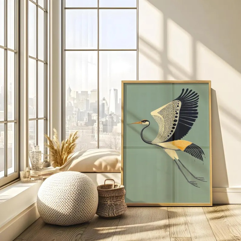 Vintage Japandi Nature Bird Po - Home Decor Japandi Style ulasan dan harga