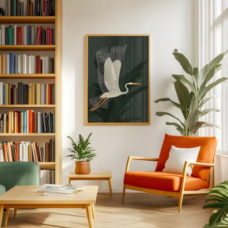 Vintage Japandi Nature Bird Po - Home Decor Japandi Style ulasan dan harga