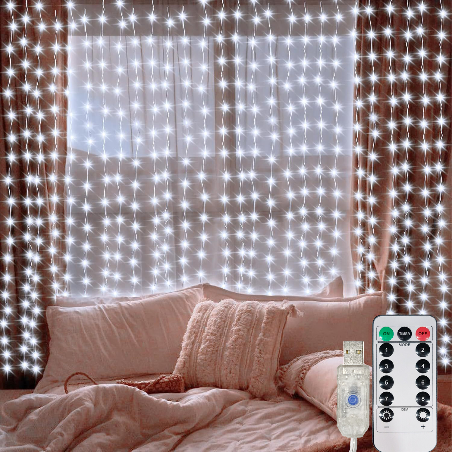 USB LED Curtain String Lights  - String Curtain Light ulasan dan harga