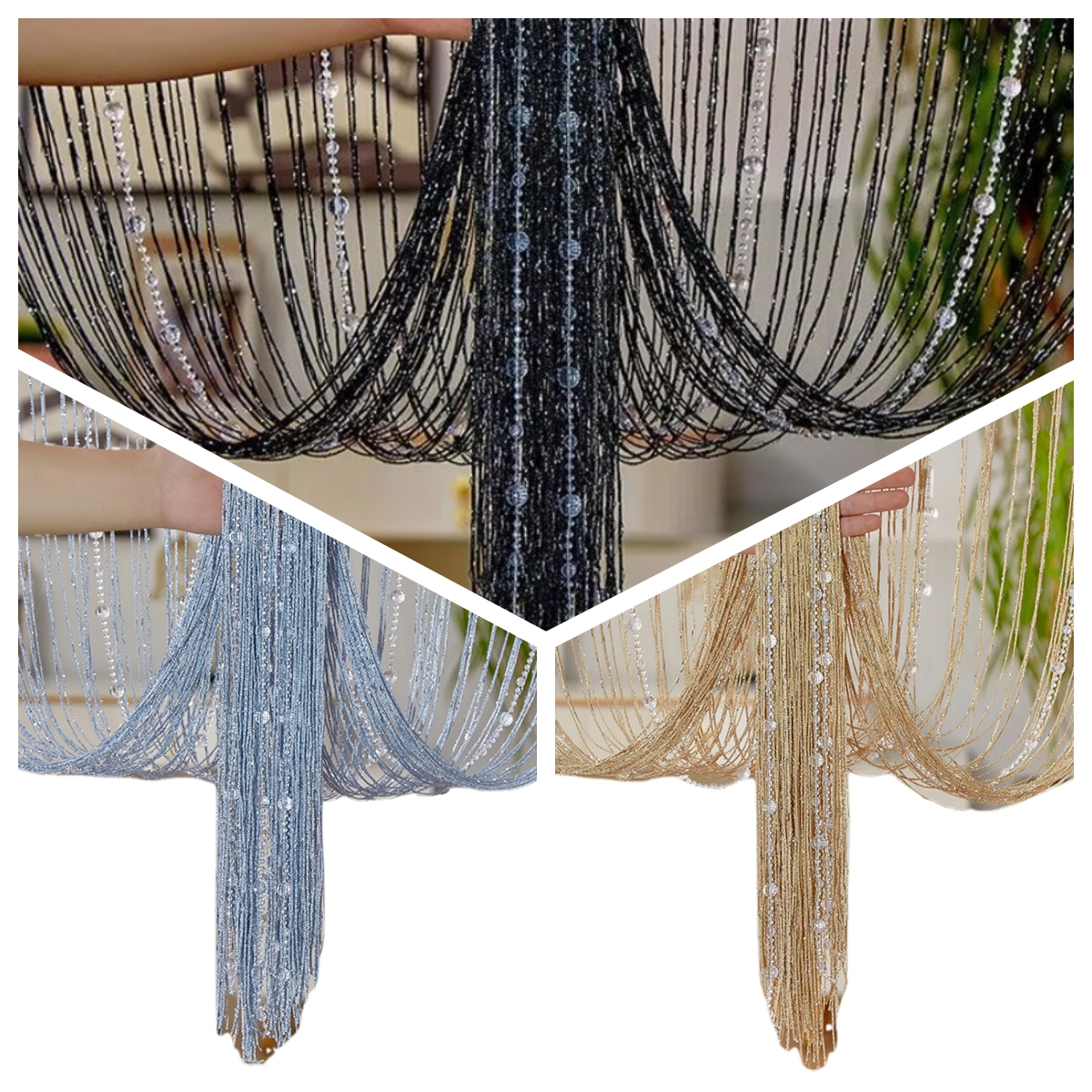 1pcs 100*200cm Crystal Beaded  - Room Divider Screen ulasan dan harga