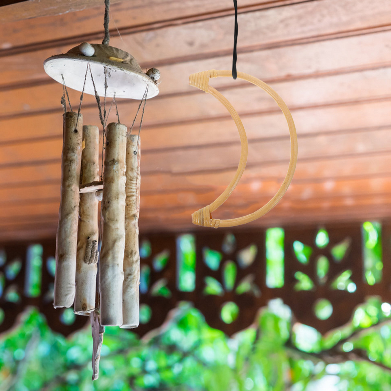 DIY Wind Chime Circle Wooden F - Boho Wind Chimes ulasan dan harga