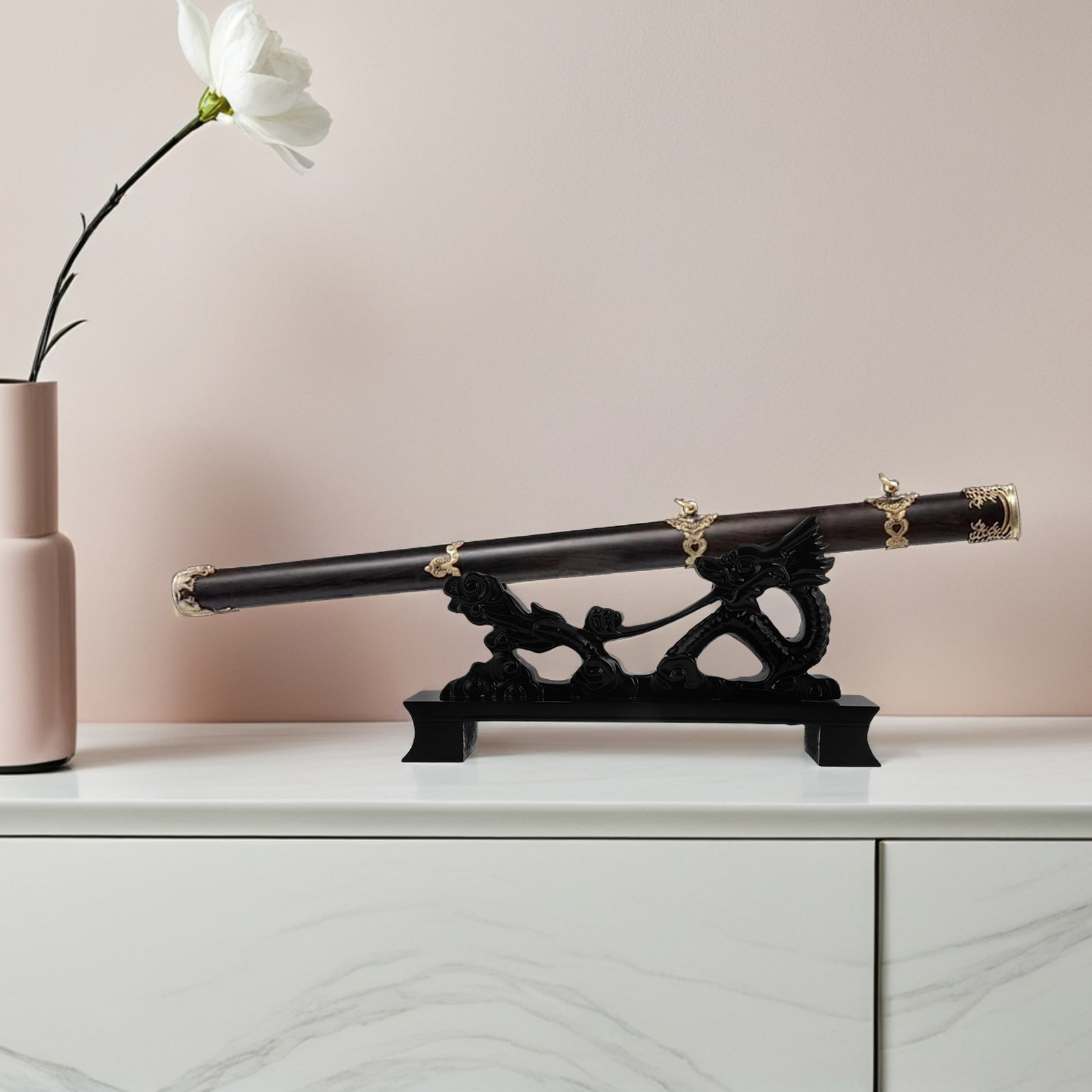 Desktop Sword Holder Resin Dra - Home Decor Exhibition ulasan dan harga