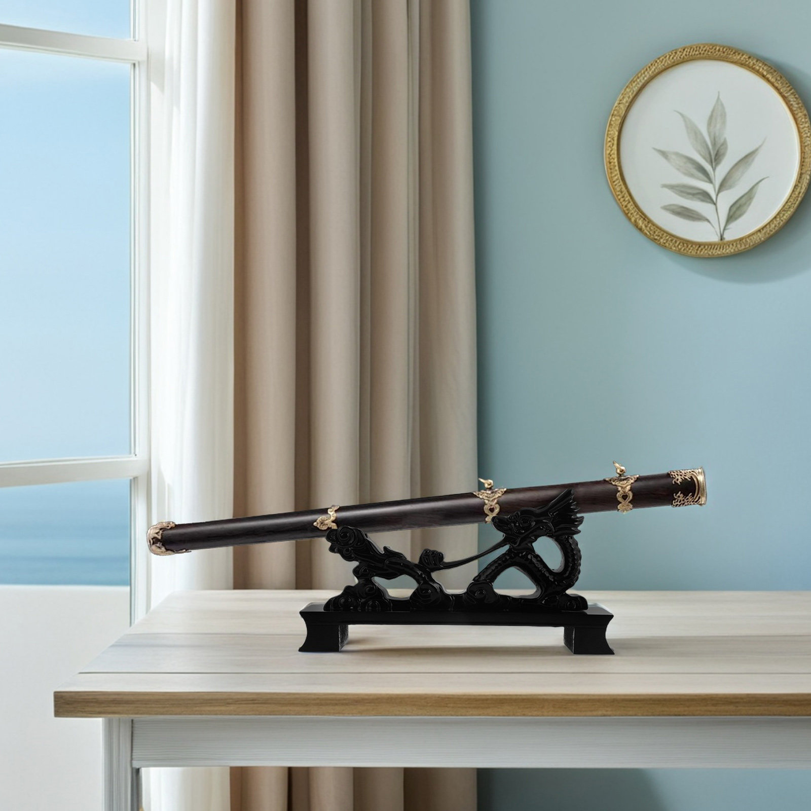 Desktop Sword Holder Resin Dra - Home Decor Exhibition ulasan dan harga