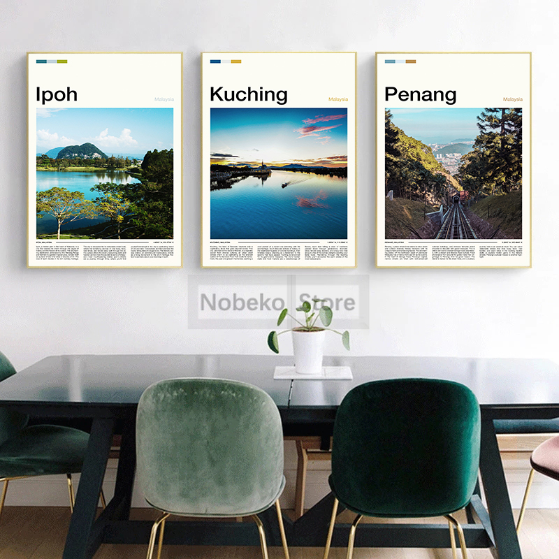 Asia Malaysia Travel Posters K - Home Decor Kuching ulasan dan harga