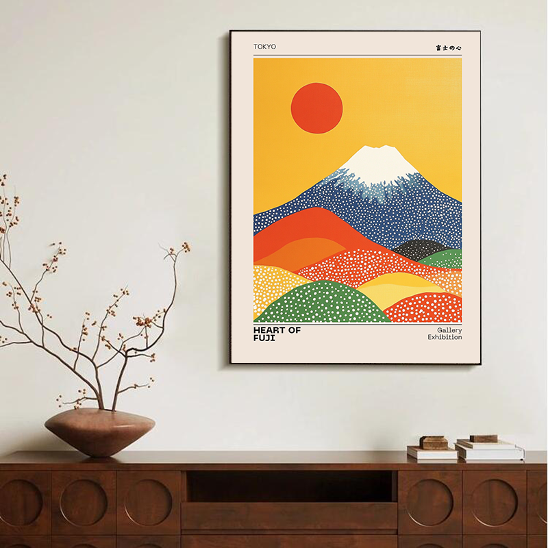 Japanese Ukiyo-e Style Fuji Mo - Home Decor Japandi Style ulasan dan harga