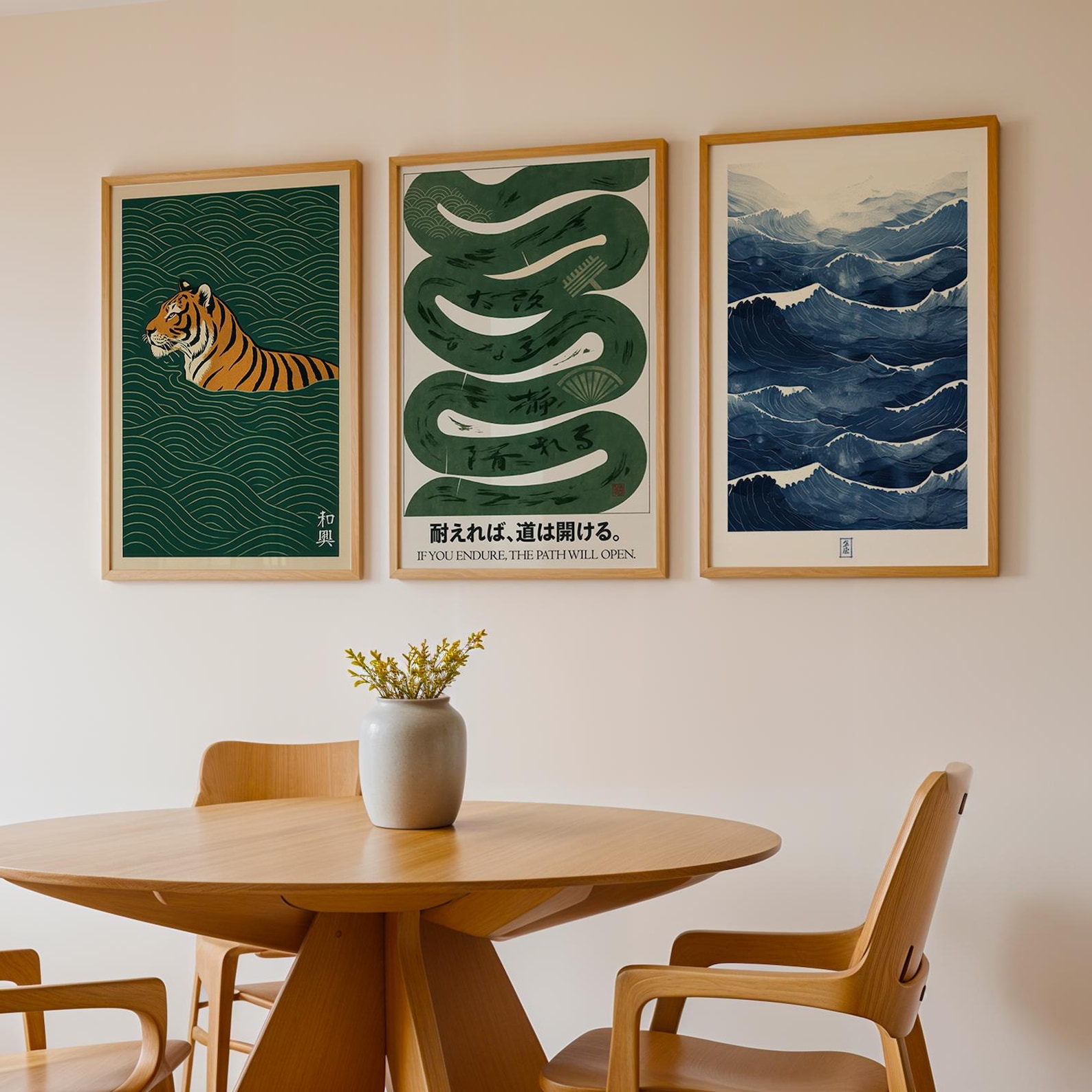 3pcs/set Japanese Canvas Wall  - Home Decor Japandi Style ulasan dan harga