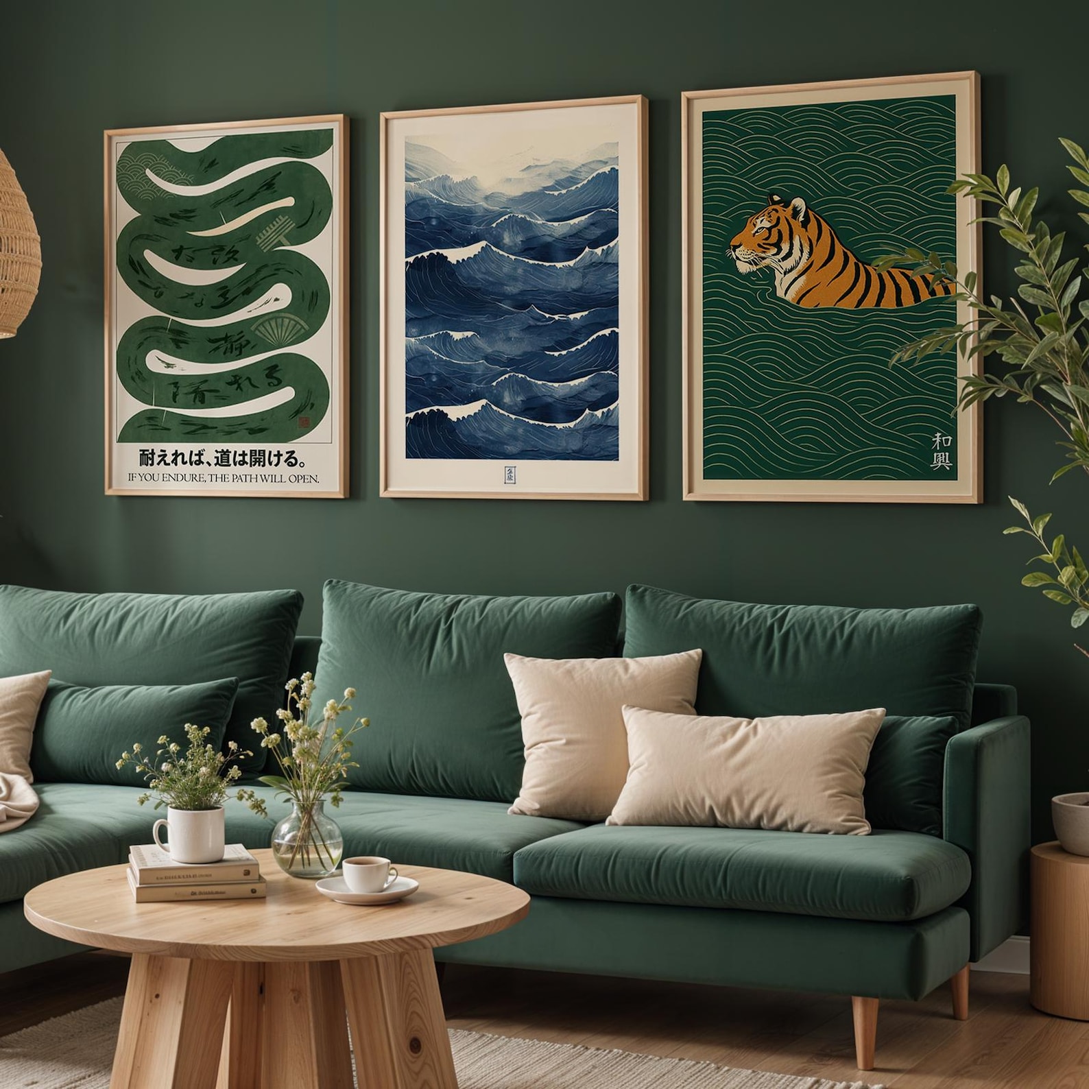 3pcs/set Japanese Canvas Wall  - Home Decor Japandi Style ulasan dan harga