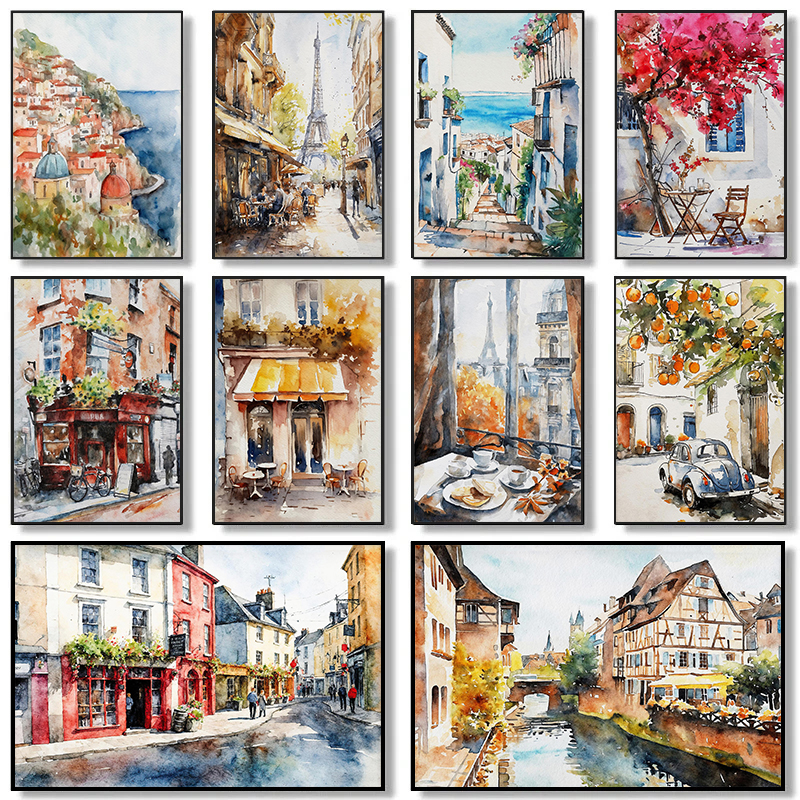 Paris Rome Santorini Coastal C - Home Decor Vietnam ulasan dan harga