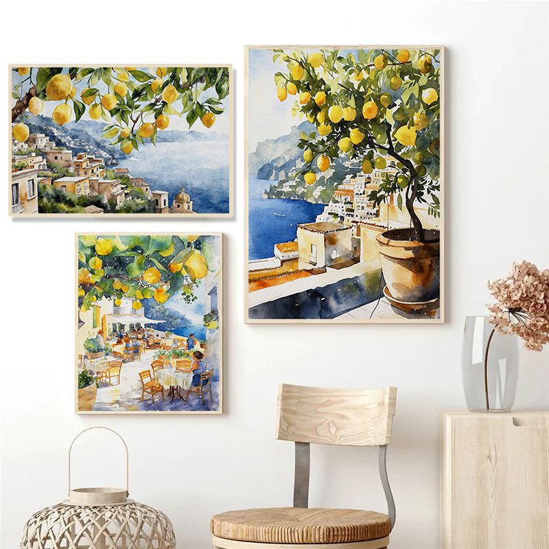 Paris Rome Santorini Coastal C - Home Decor Vietnam ulasan dan harga