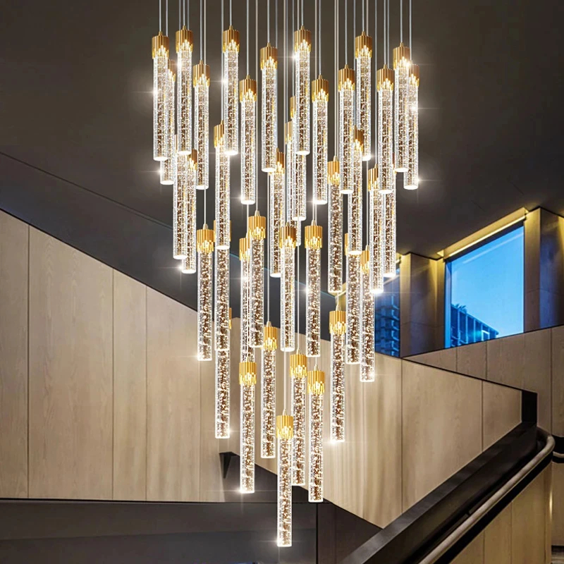 Modern Long Crystal LED Ceilin - Hanging Moon Lamp ulasan dan harga