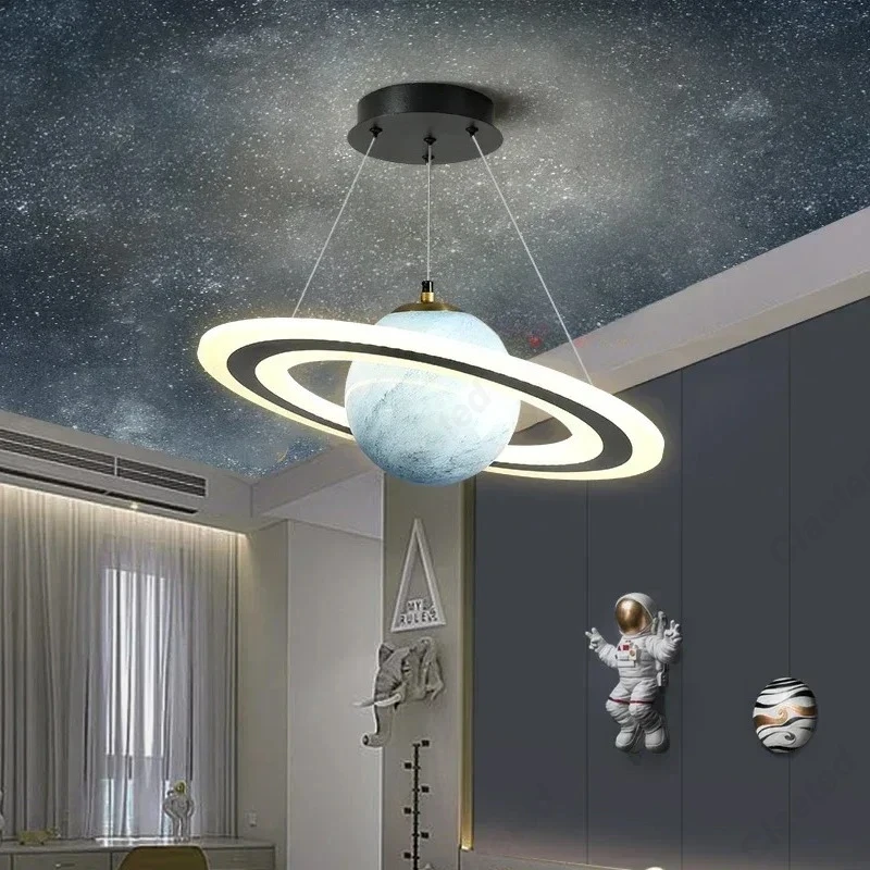 Glass Planet Pendant Lamp for  - Hanging Moon Lamp ulasan dan harga