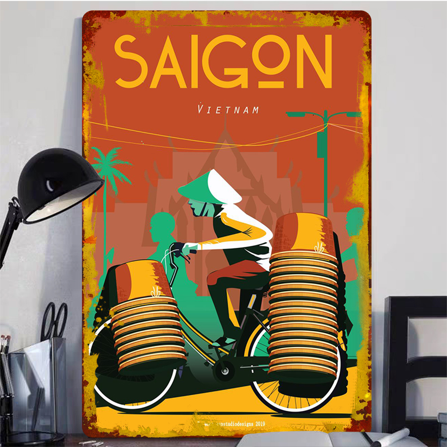 Saigon Vietnam Bicycle Vendor  - Home Decor Vietnam ulasan dan harga