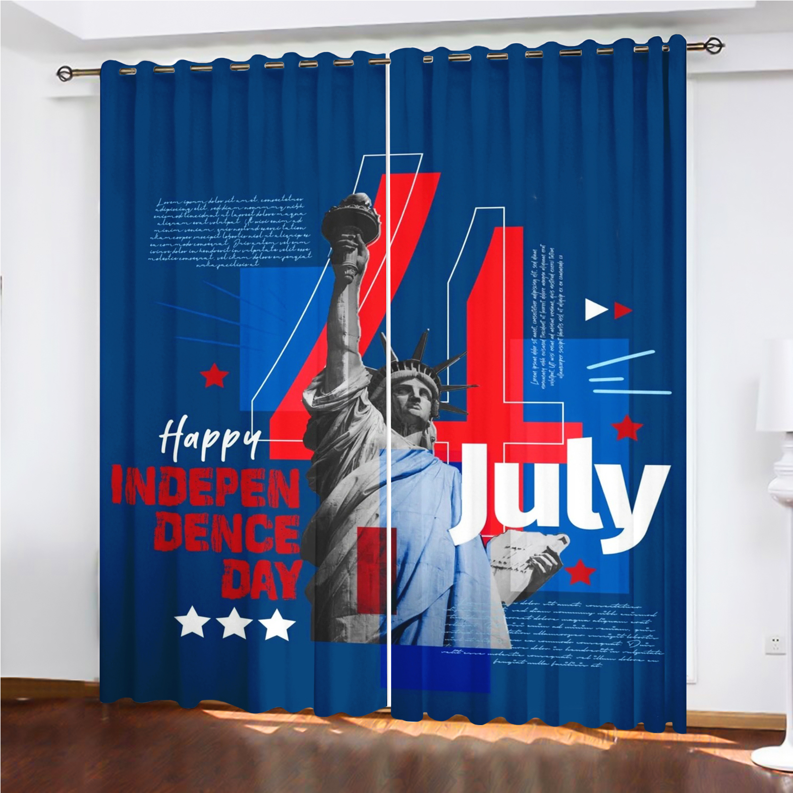 America 250th Anniversary Curt - Home Decor Curtain ulasan dan harga