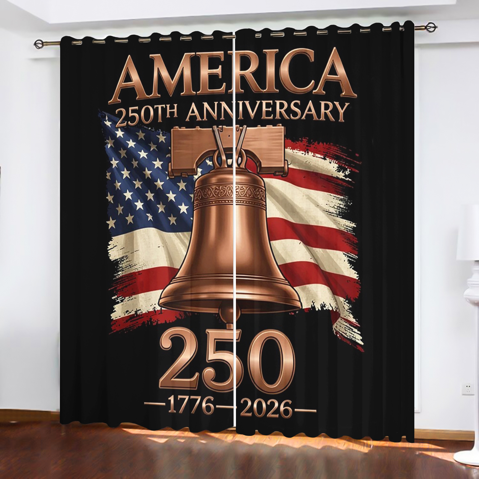 America 250th Anniversary Curt - Home Decor Curtain ulasan dan harga