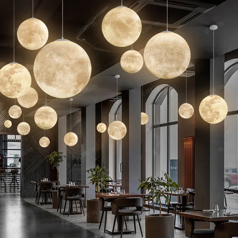Modern Moon Led Pendant Lights - Hanging Moon Lamp ulasan dan harga