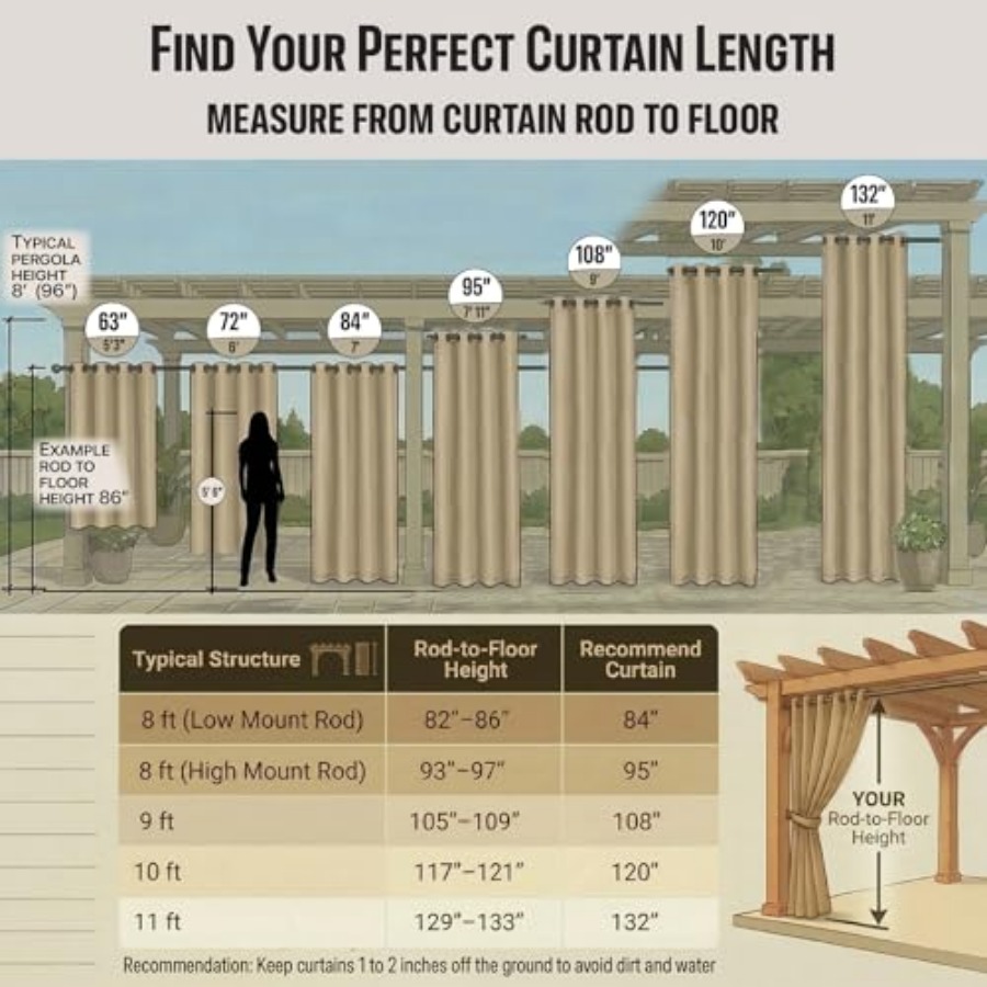 Waterproof Outdoor Curtain W84 - Home Decor Curtain ulasan dan harga