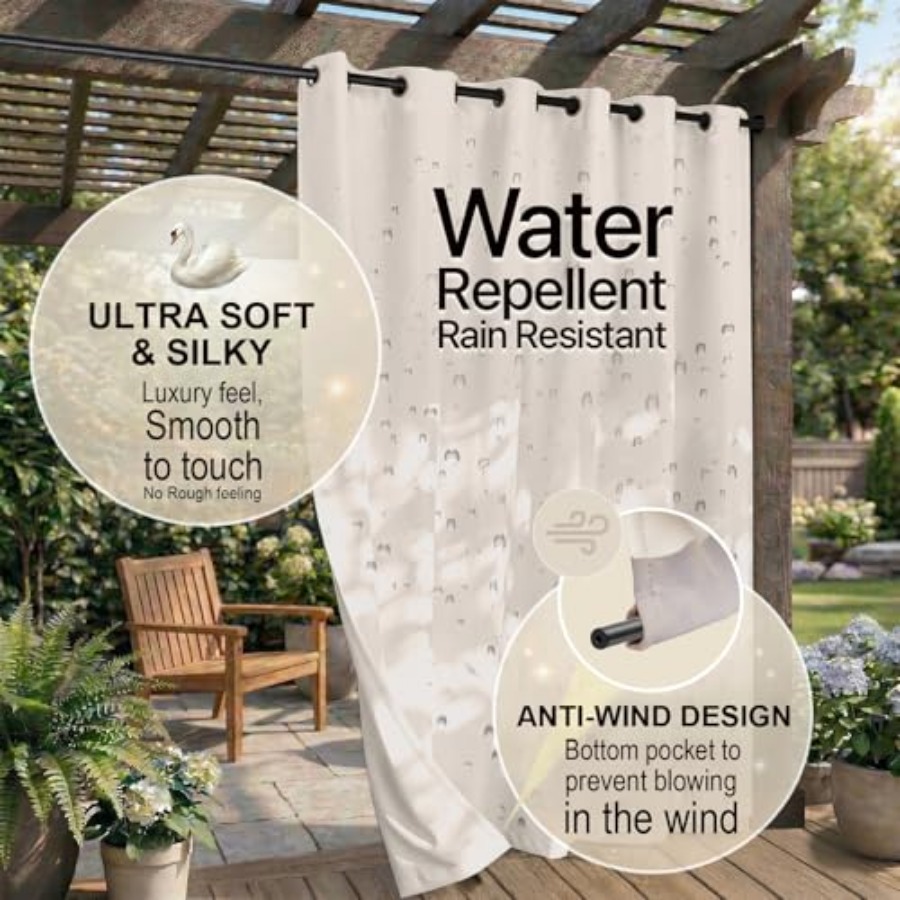Waterproof Outdoor Curtain W84 - Home Decor Curtain ulasan dan harga
