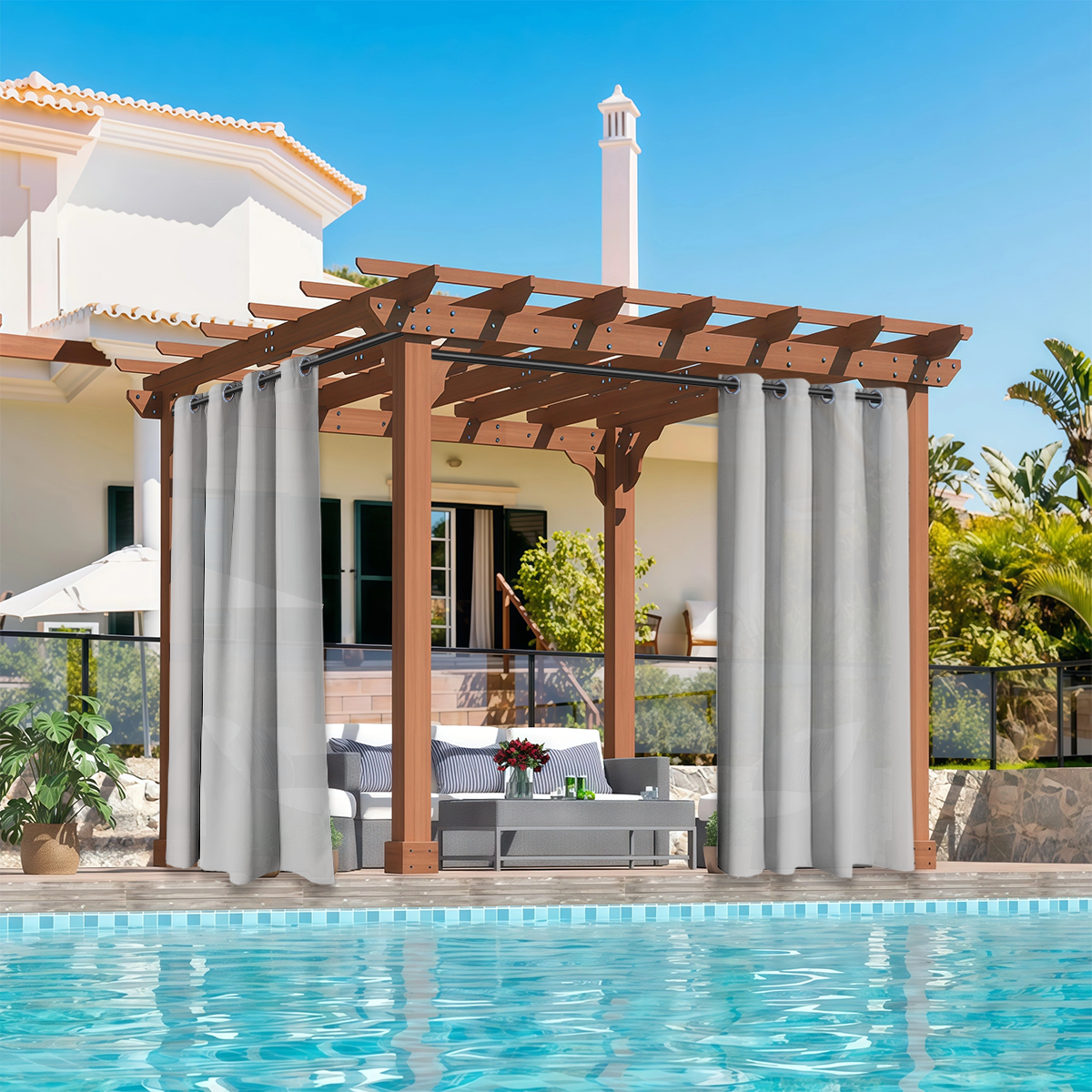 2 PCS Outdoor Light Filtering  - Home Decor Curtain ulasan dan harga