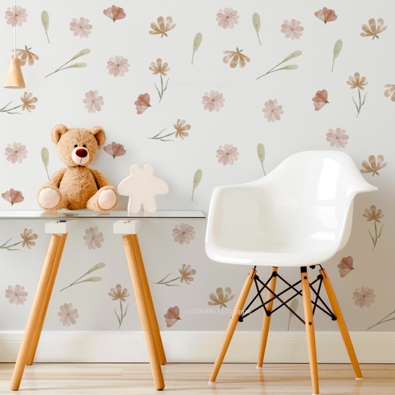 Boho Style Flowers Leaves Wate - Home Decor Vinyl Flooring ulasan dan harga