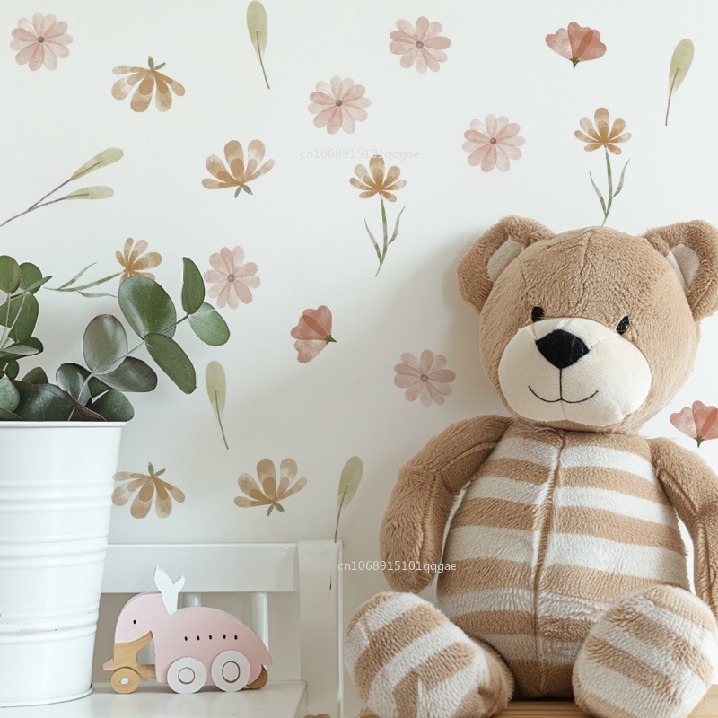 Boho Style Flowers Leaves Wate - Home Decor Vinyl Flooring ulasan dan harga