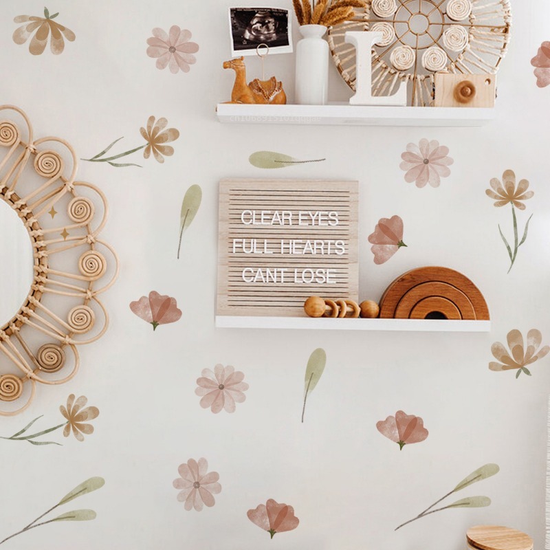 Boho Style Flowers Leaves Wate - Home Decor Vinyl Flooring ulasan dan harga