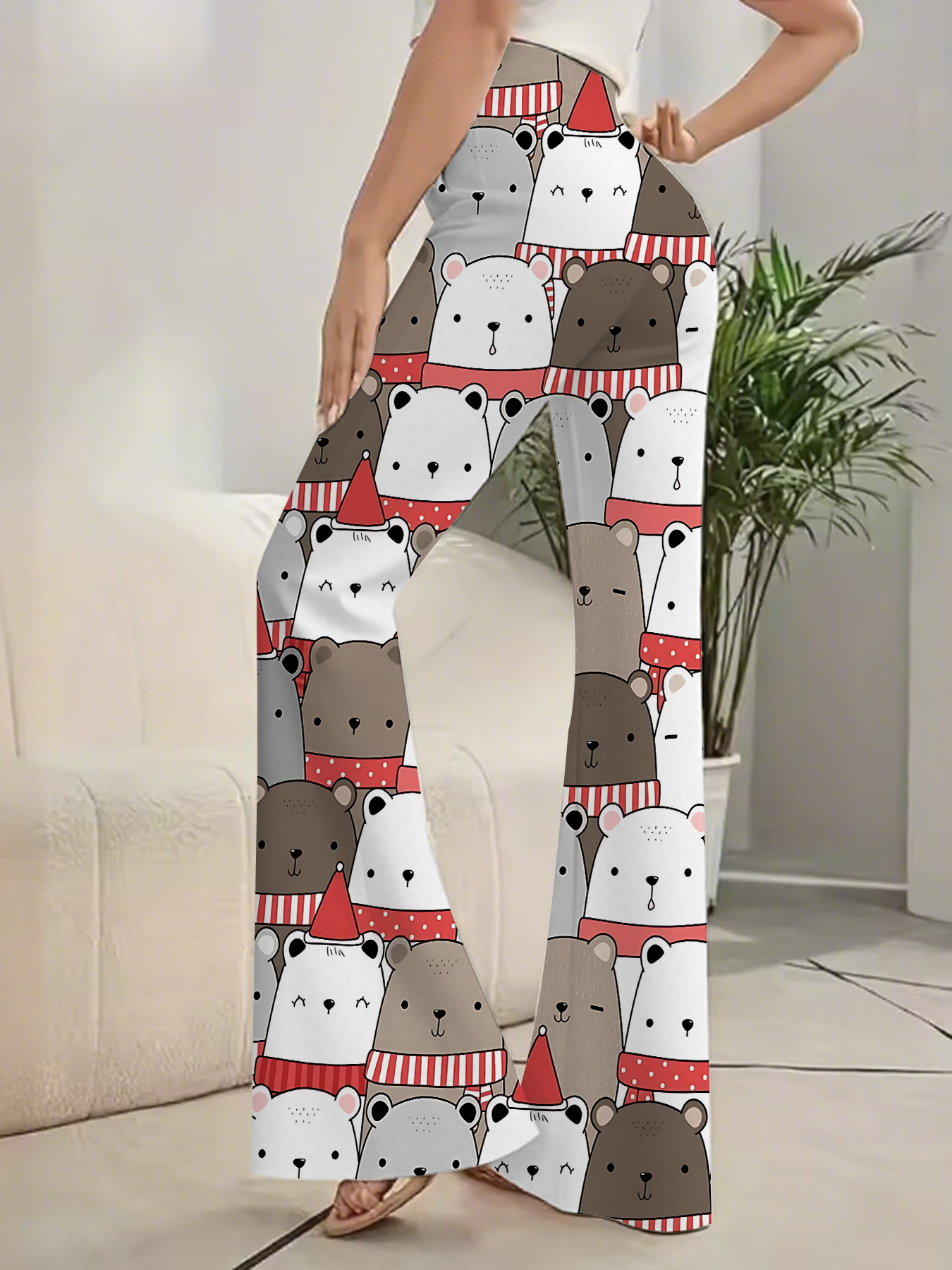 Women's   Print Flare Pants Ca - Boho Wind Chimes ulasan dan harga