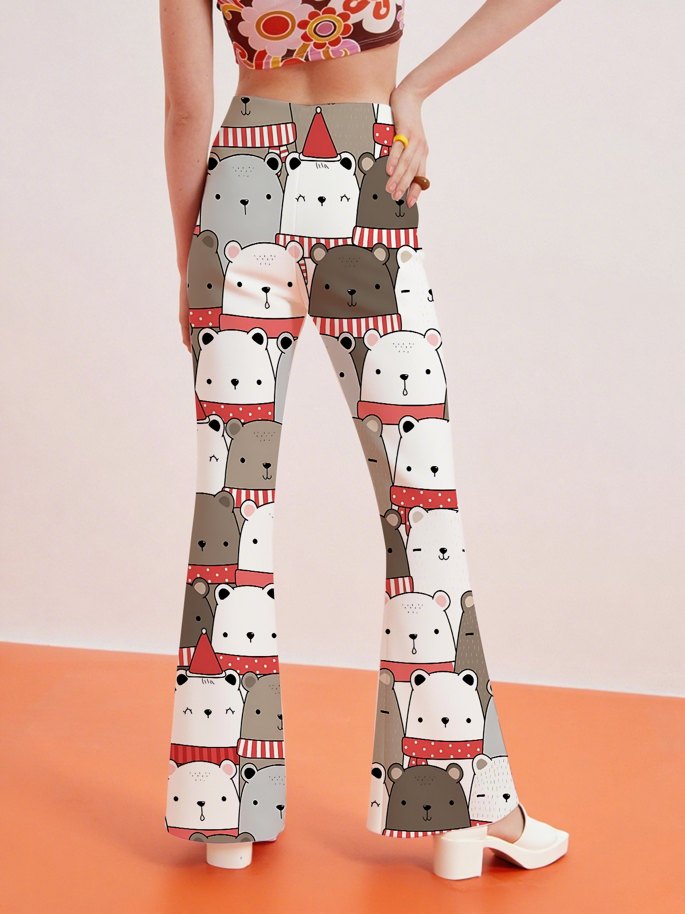 Women's   Print Flare Pants Ca - Boho Wind Chimes ulasan dan harga