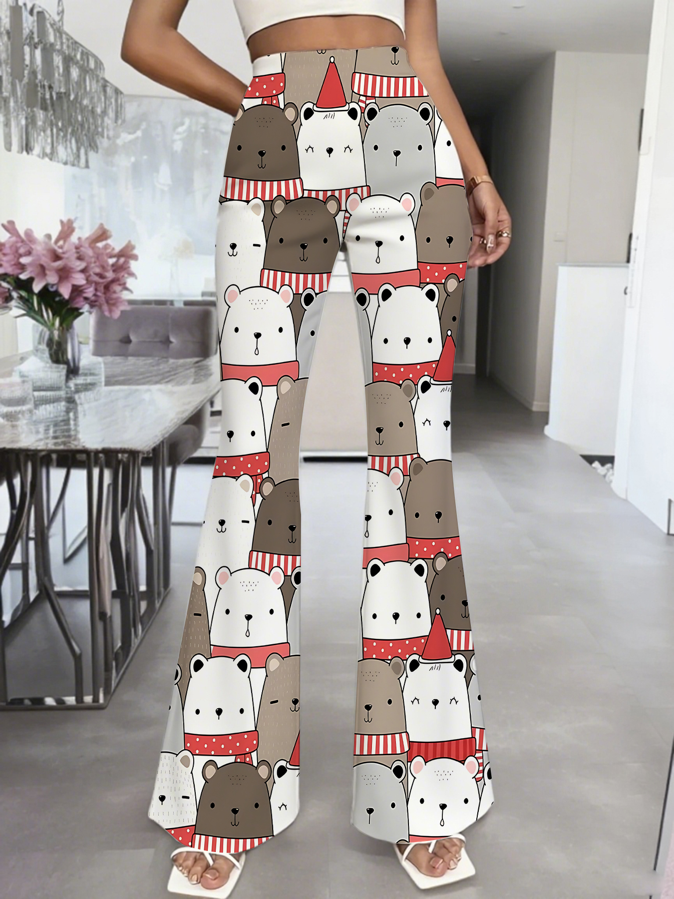 Women's   Print Flare Pants Ca - Boho Wind Chimes ulasan dan harga