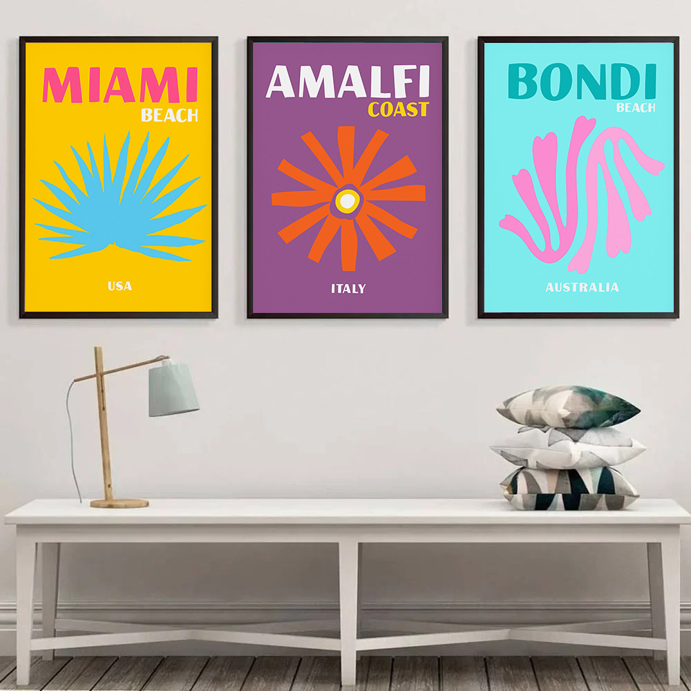 Abstract Preppy Travel Miami I - Home Decor Bali ulasan dan harga