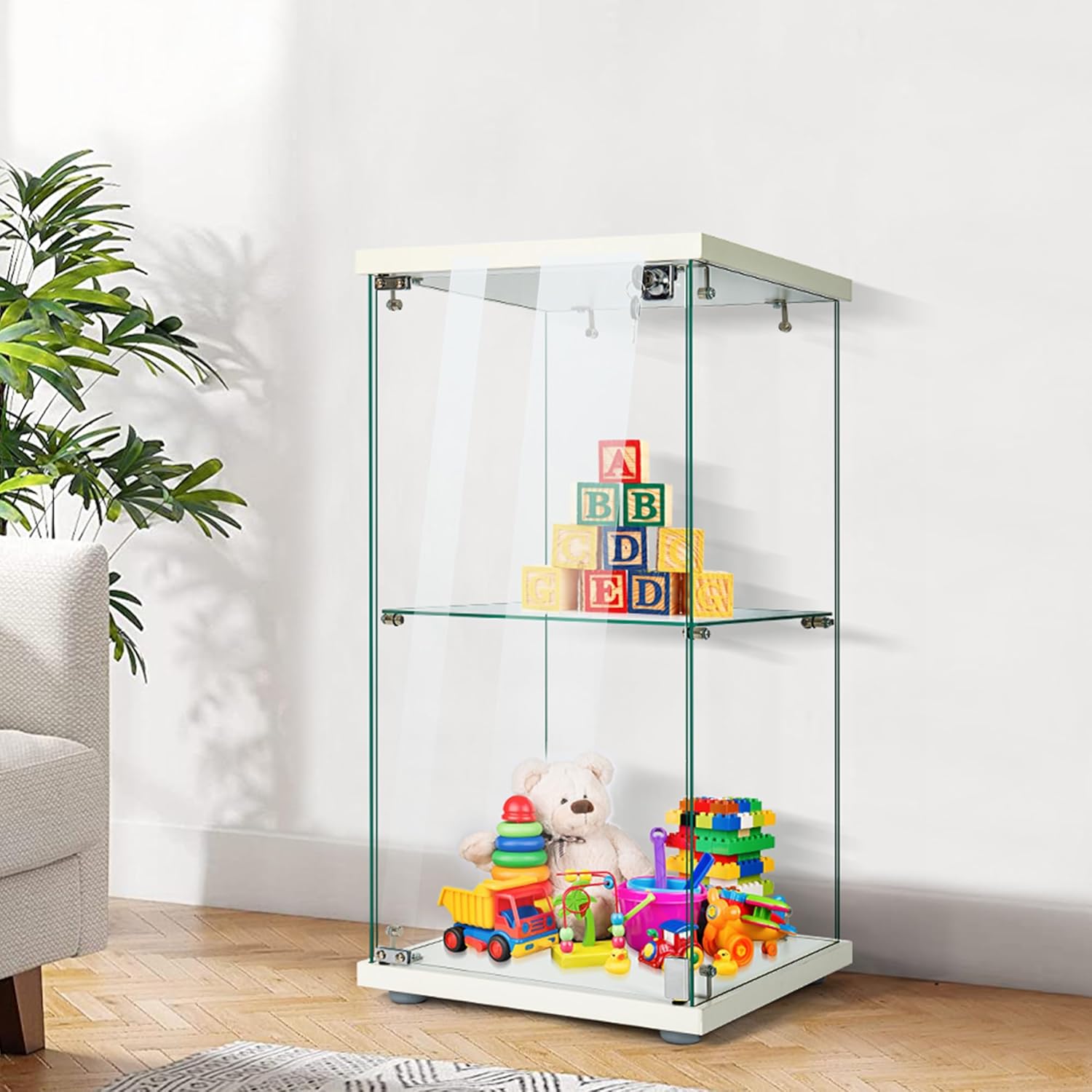 Glass Display Cabinet with Loc - H&M Home Decor ulasan dan harga