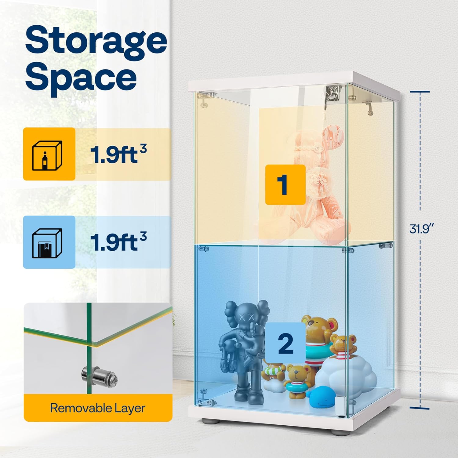 Glass Display Cabinet with Loc - H&M Home Decor ulasan dan harga
