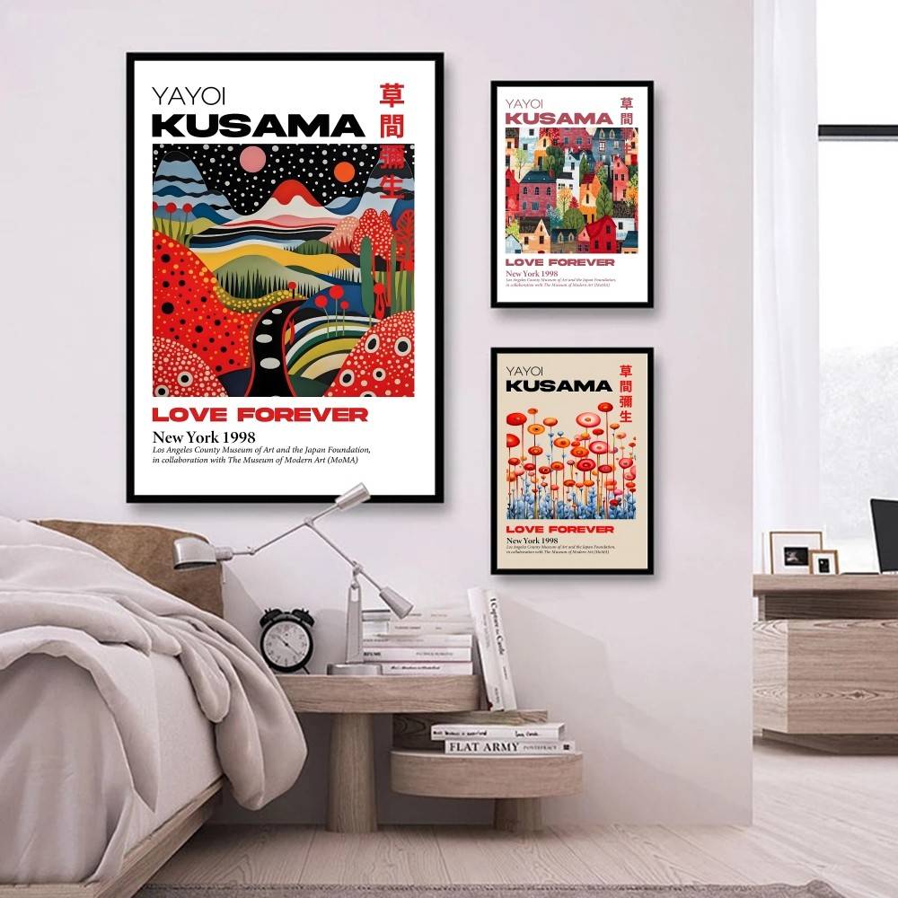 Abstract Japanese Yayoi Kusama - Home Decor Exhibition ulasan dan harga