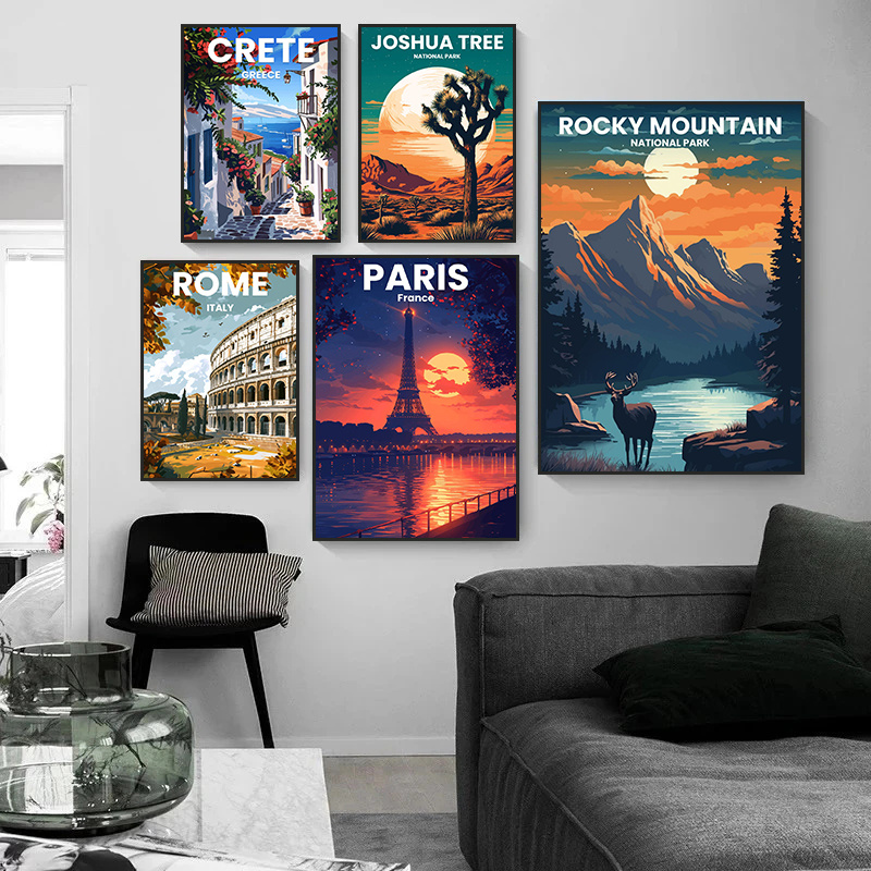 Modern Travel Cities Santorini - Home Decor Vietnam ulasan dan harga