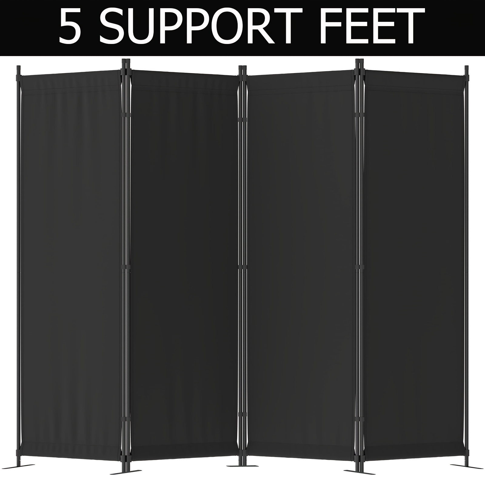 4-Panel Modern Black Privacy S - Room Divider Screen ulasan dan harga