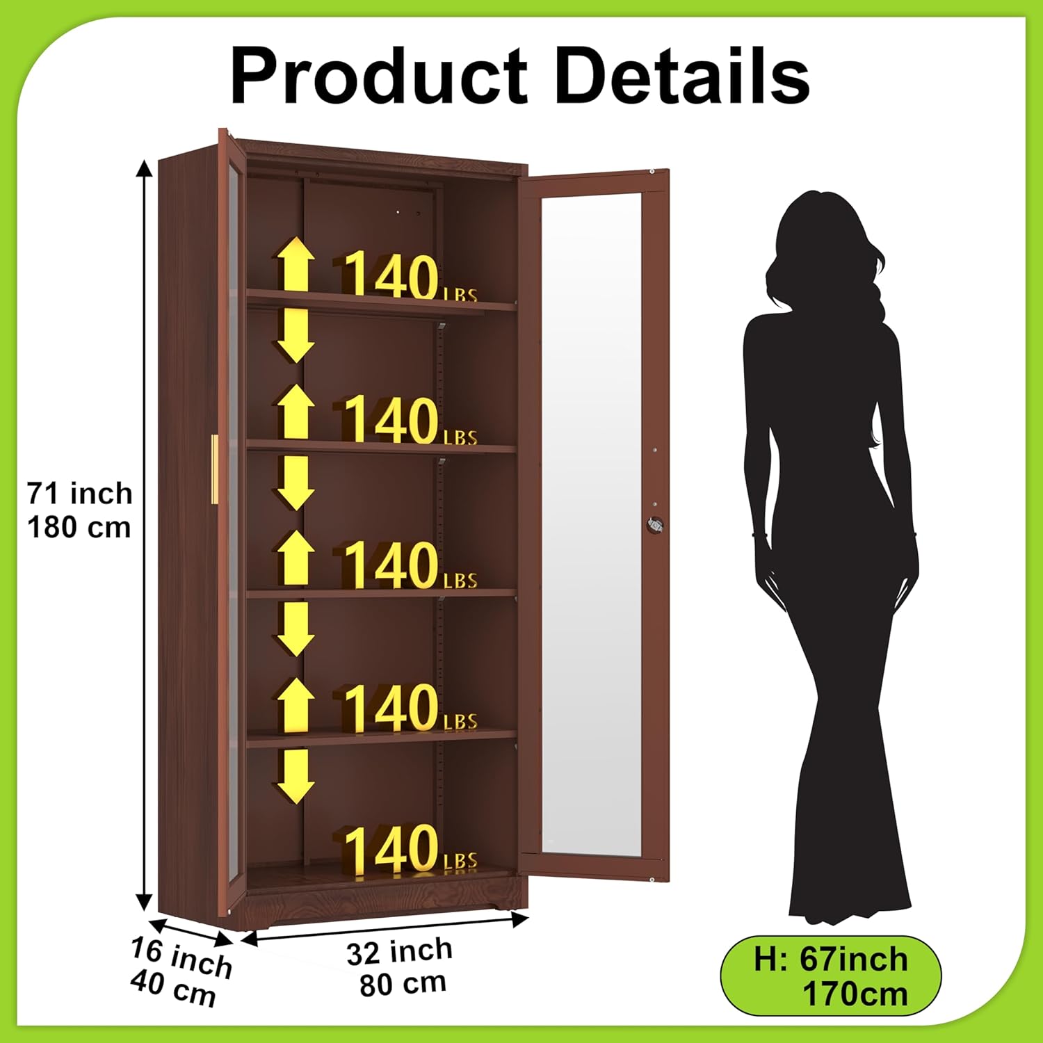 Display Cabinet with Glass Doo - H&M Home Decor ulasan dan harga