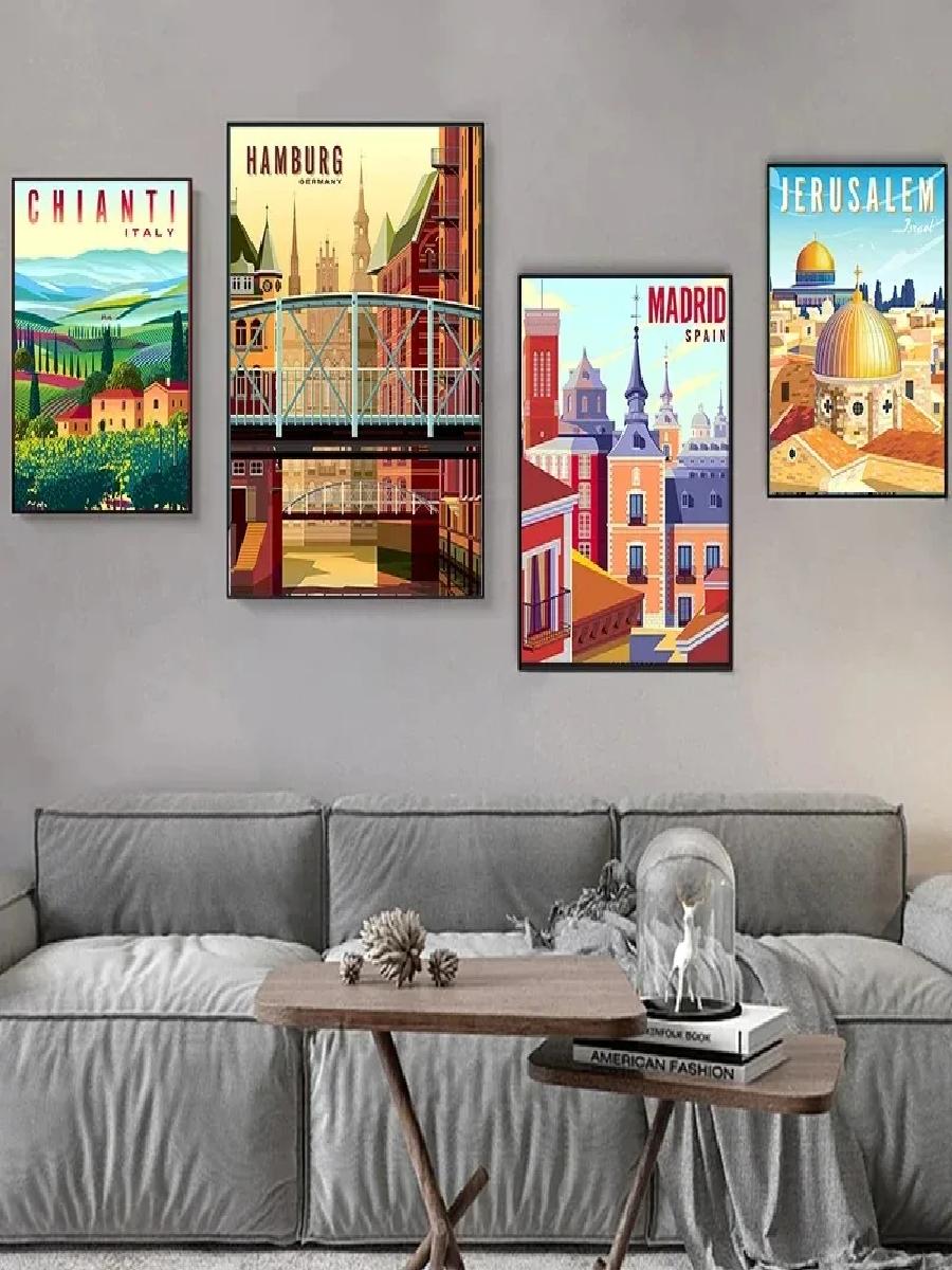 Nordic Travel Cities Poster Pr - Home Decor Vietnam ulasan dan harga