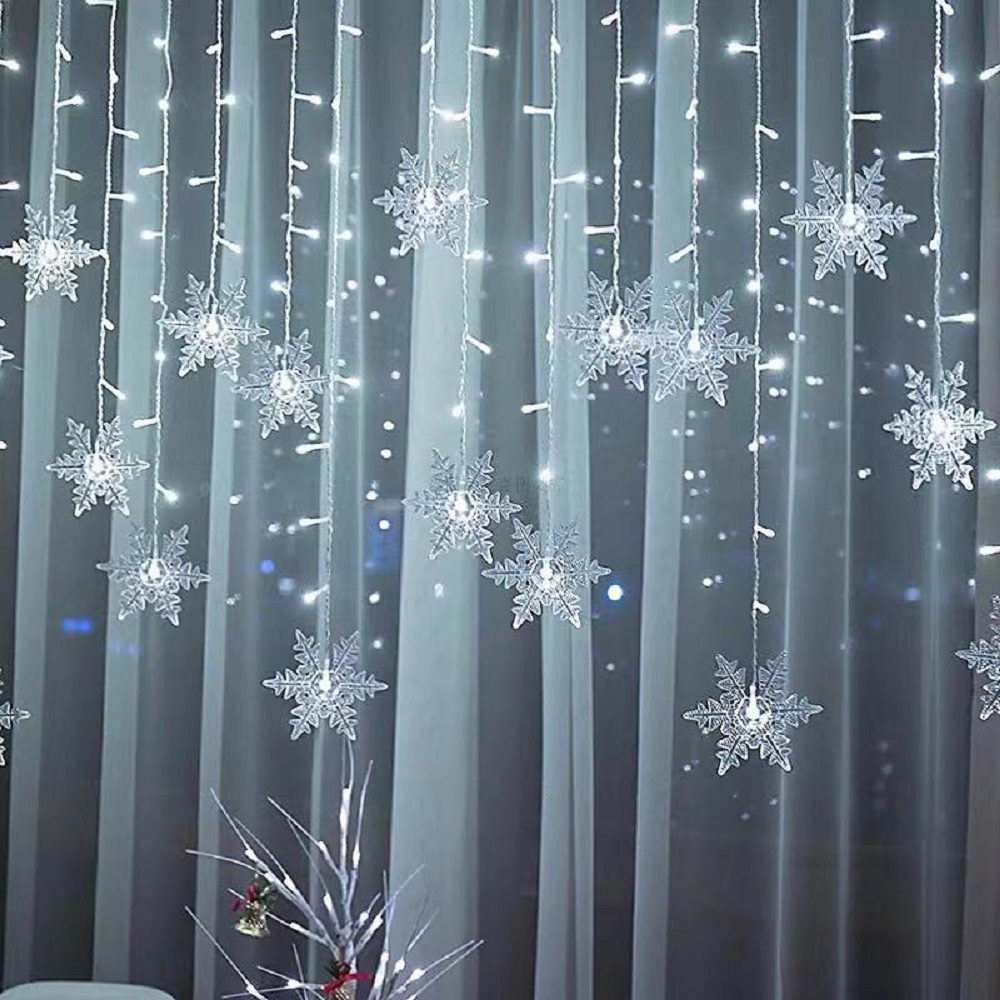 4M Christmas Light Led Snowfla - String Curtain Light ulasan dan harga