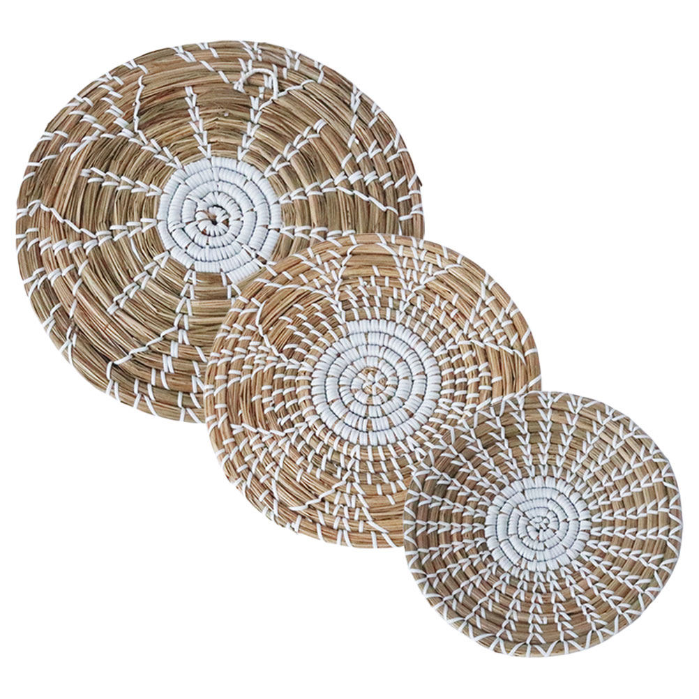3pcs Bohemia Style Woven Baske - Woven Wall Basket ulasan dan harga